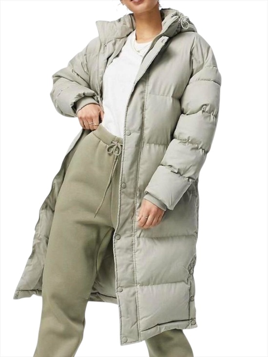 Missguided Jackets & Blazers - Missguided Tall Longline Padded Puffer Coat - Sage Green Size 4